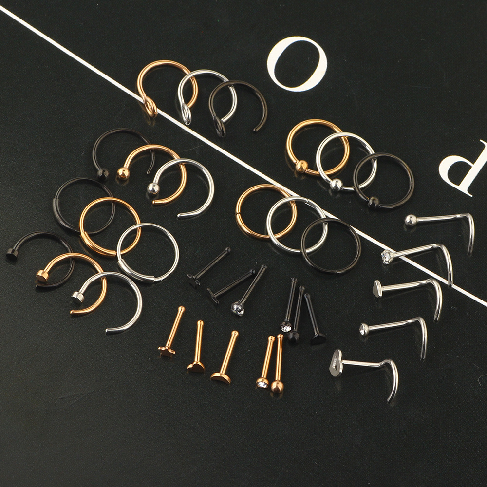 Stainless Steel Nose Nail Set – Geometric Earring Set for Women European American Style - Image 5