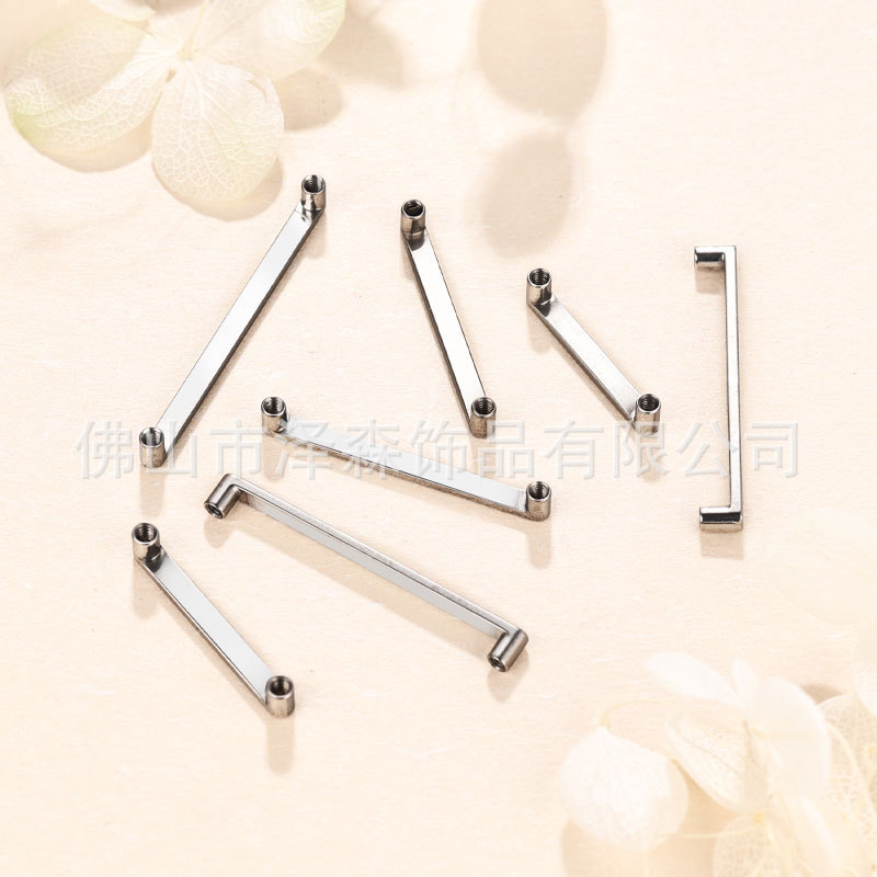 Zesen F136 Titanium Alloy Double-Headed Skin Implant Nail - Right Angle Embedded Clavicle Piercing Jewelry - Image 3