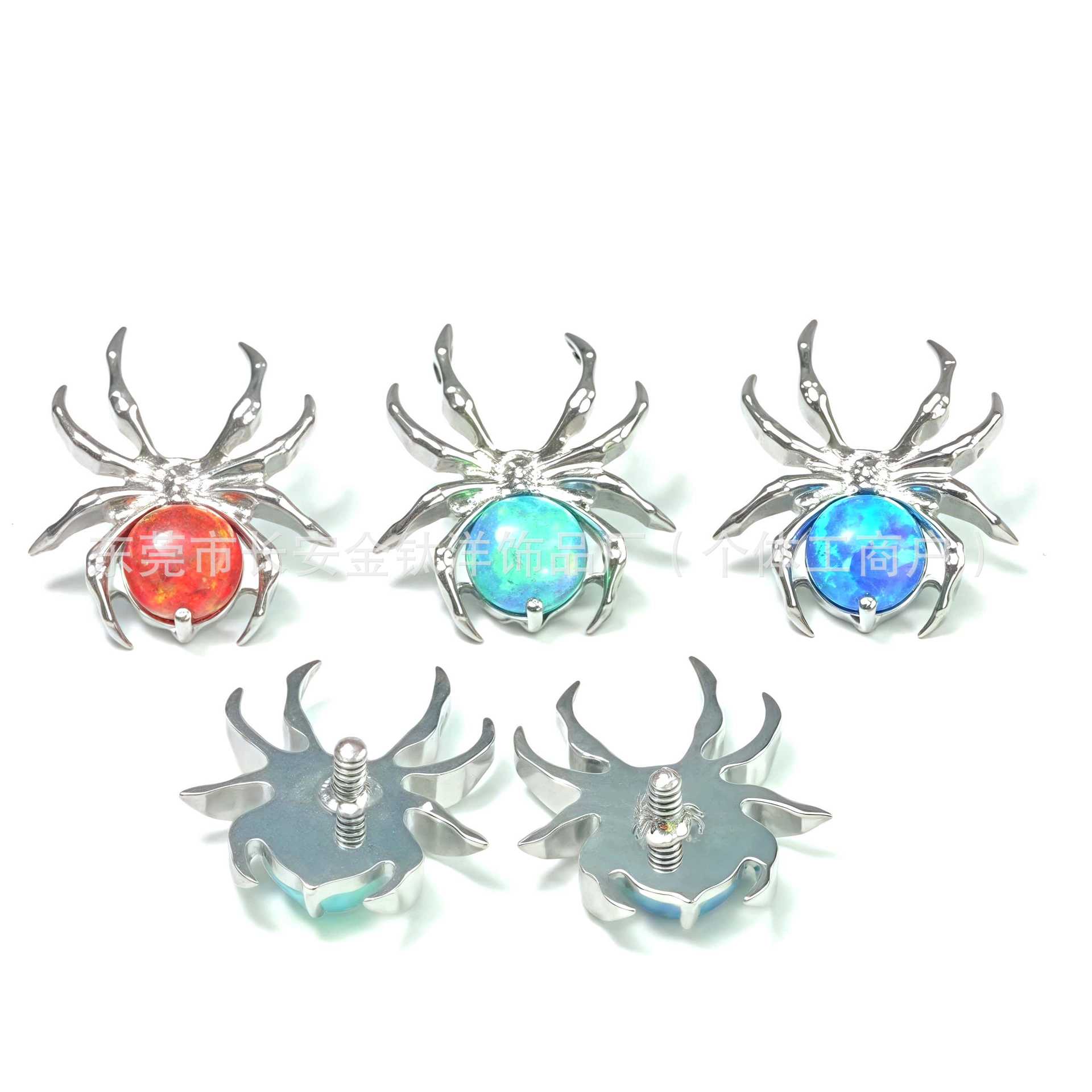 F136 Titanium Spider Labret Stud Lip Piercing Jewelry G23 Titanium Alloy 14G 12mm - Image 2