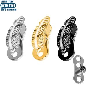 F136 Titanium Feather Fashion Puncture Buried Bone Nail with Base Internal Thread Human Body Puncture Skin Nail Clavicle Skin Grafting Nail