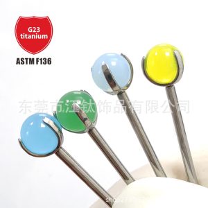 JT650 G23 Titanium Alloy Tongue Barbell 0.9x5mm Protein Ball Lip Piercing Jewelry
