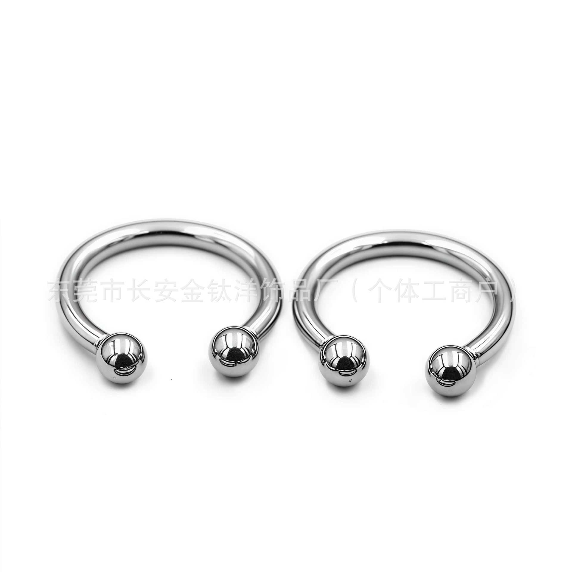 F136 Titanium 0.8mm Wire Diameter External Thread Horseshoe Nose Ring Lip Ring Ear Bone Nail G23 Titanium Alloy Body Piercing Jewelry - Image 3