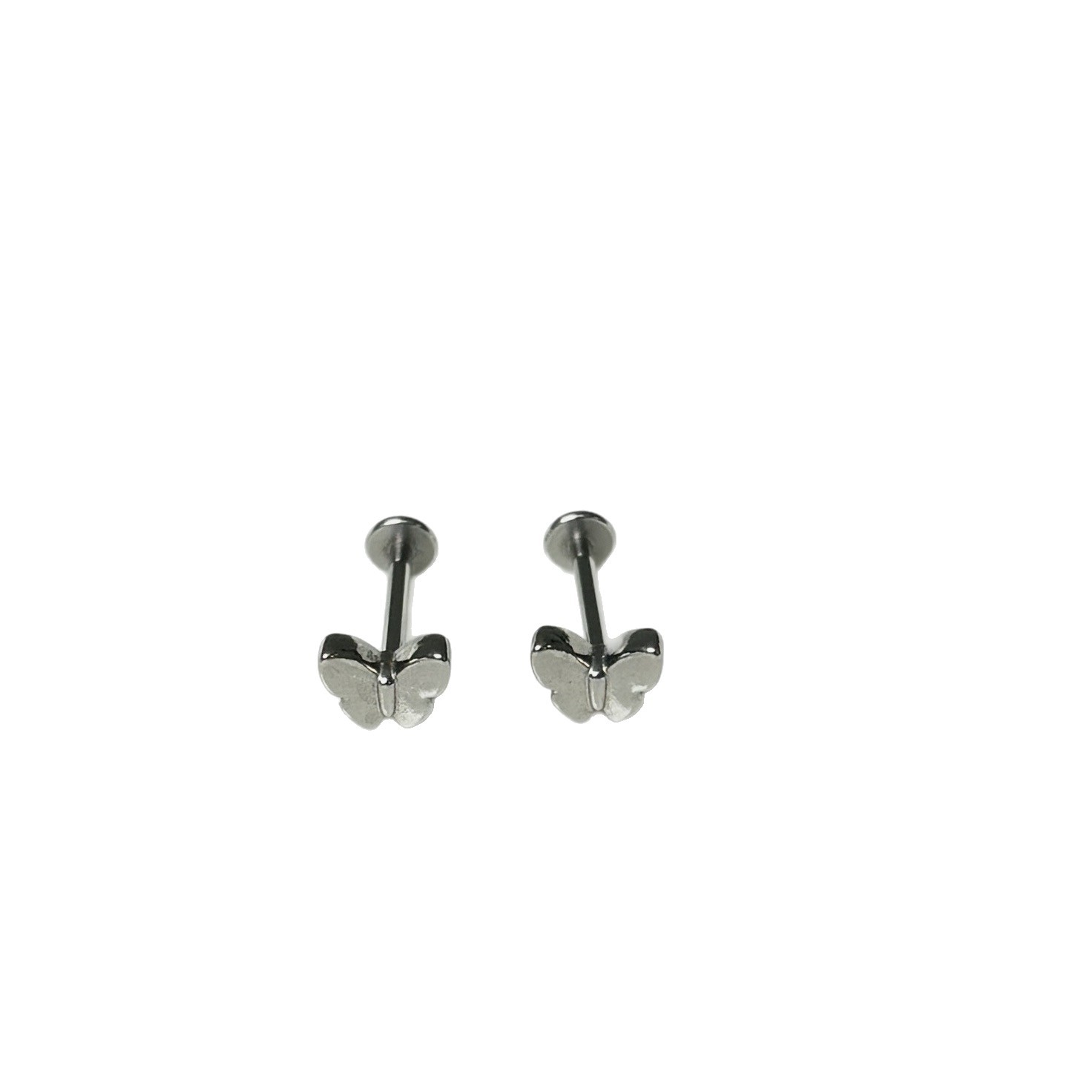 Butterfly Lip Piercing Labret Stud 16G 1.2mm x 16mm Stainless Steel Internally Threaded Lip Ring Straight Barbell Body Jewelry Wholesale - Image 5