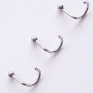 Hot Sale Curved Nose Ring with Ball Stainless Steel 16G 8mm Internally Threaded Body Jewelry