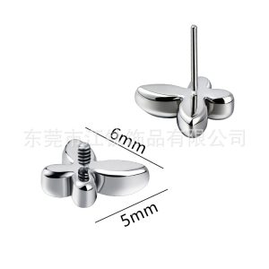 G23 Titanium Butterfly Ear Stud Cartilage Jewelry - Internally Threaded 1.2mm x 10mm