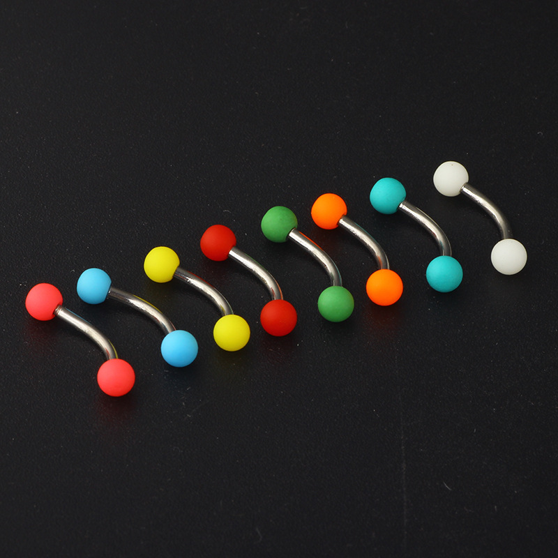 Stainless Steel Acrylic Eyebrow Barbell 10 Set Curved Rod Multipurpose Ring - Image 3