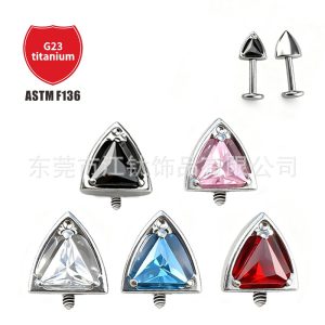 G23 Titanium Alloy Cat Ear Earring CZ Zircon Cartilage Stud Body Piercing Jewelry