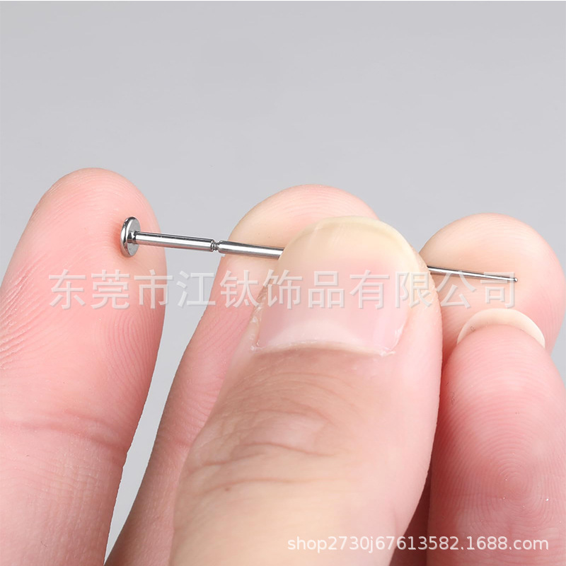 G23 Titanium Alloy 15mm Short Guide Pin for Body Piercing - Internal Threading - Stainless Steel Needle - Image 4