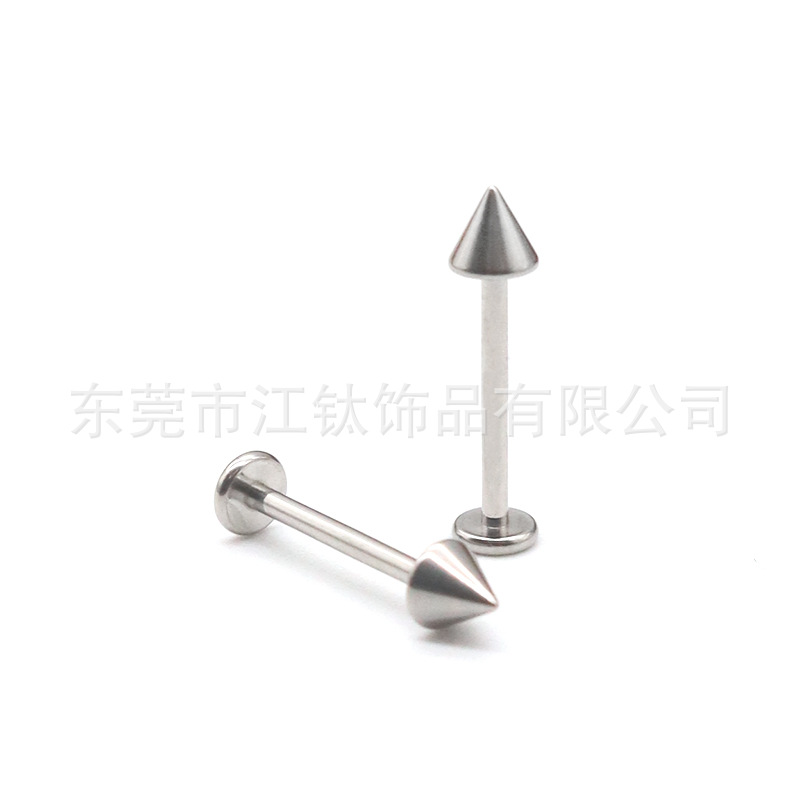G23 Titanium Cone Pin Lip Nail Punk Devil Ear Cartilage Stud 3mm Spike - Image 5