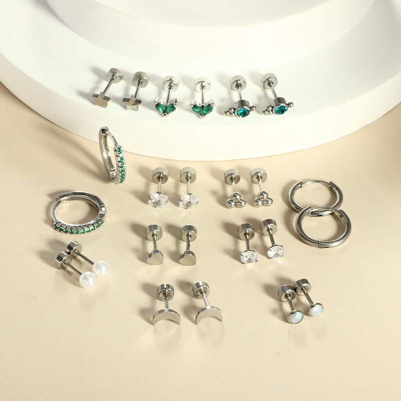 Gold Plated Green Zircon Star Earrings Fashion Earrings for Women 2024 Summer - Image 4