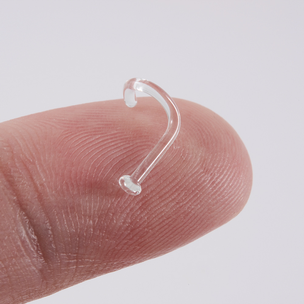 Transparent Glass Cartilage Stud Earrings for Women, Lead-Free Clear Ear Piercing Jewelry, Invisible Ear Studs - Image 3