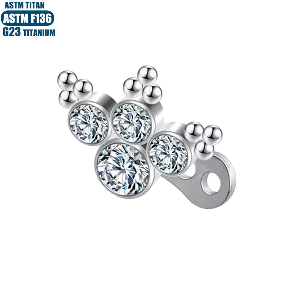 F136 Titanium Alloy Fashion Subcutaneous Implant Nail Diamond Embedded Nail Internal Thread Skin Nail Lock Bone Nail - Image 2