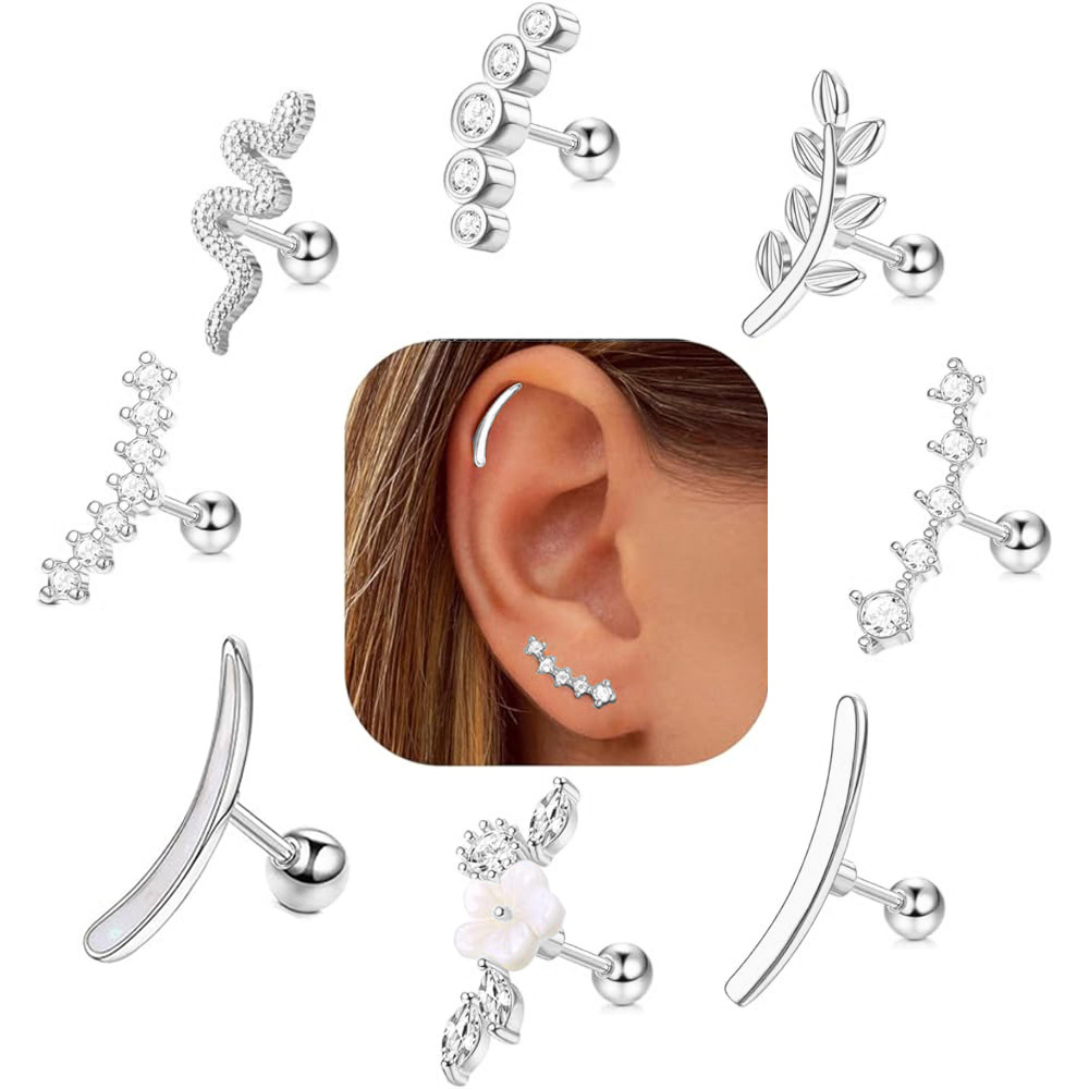 1.2mm Thick Stainless Steel Gold Plated Flower Earring Star Shape Ear Bone Stud New Arrival - Image 5