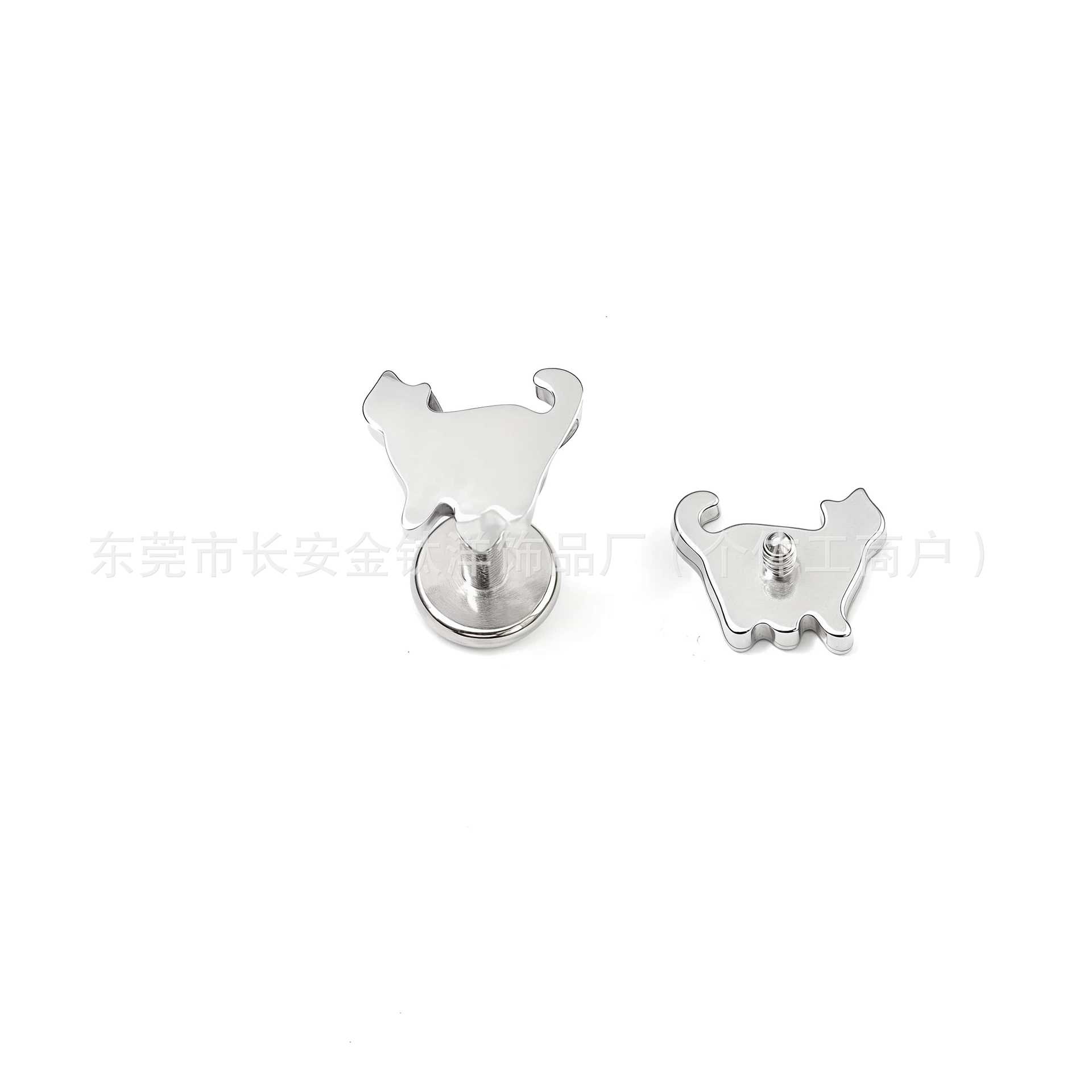 F136 Titanium Cute Chubby Cat Kitten Earrings Cat Lip Studs G23 Titanium Alloy Body Piercing Jewelry Ear Cartilage Studs - Image 2