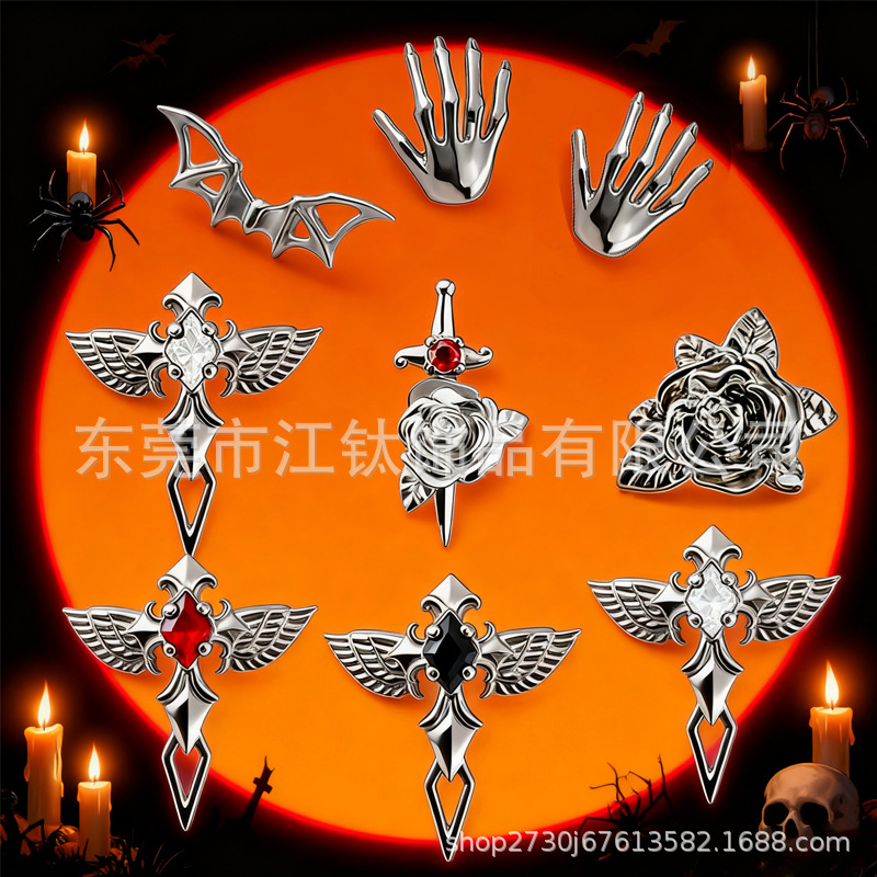 G23 Titanium Halloween Ghost Bat Cartilage Earring - Rose Gold 1.2x10mm - Image 3