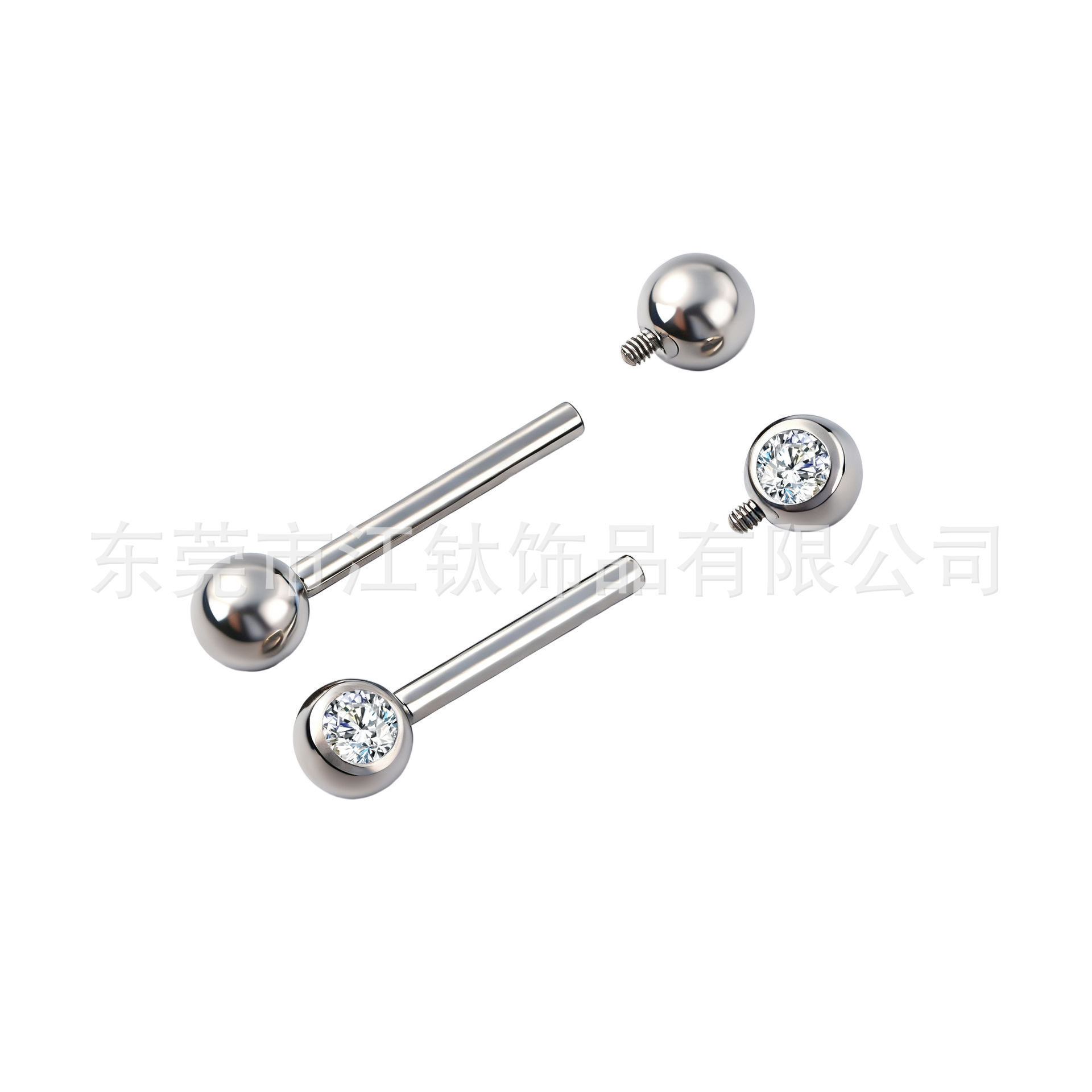 JT958 G23 Titanium Nipple Ring with Diamond Ball, Zircon Inlaid, Cross-Border Hot-Selling Body Piercing Jewelry - Image 5