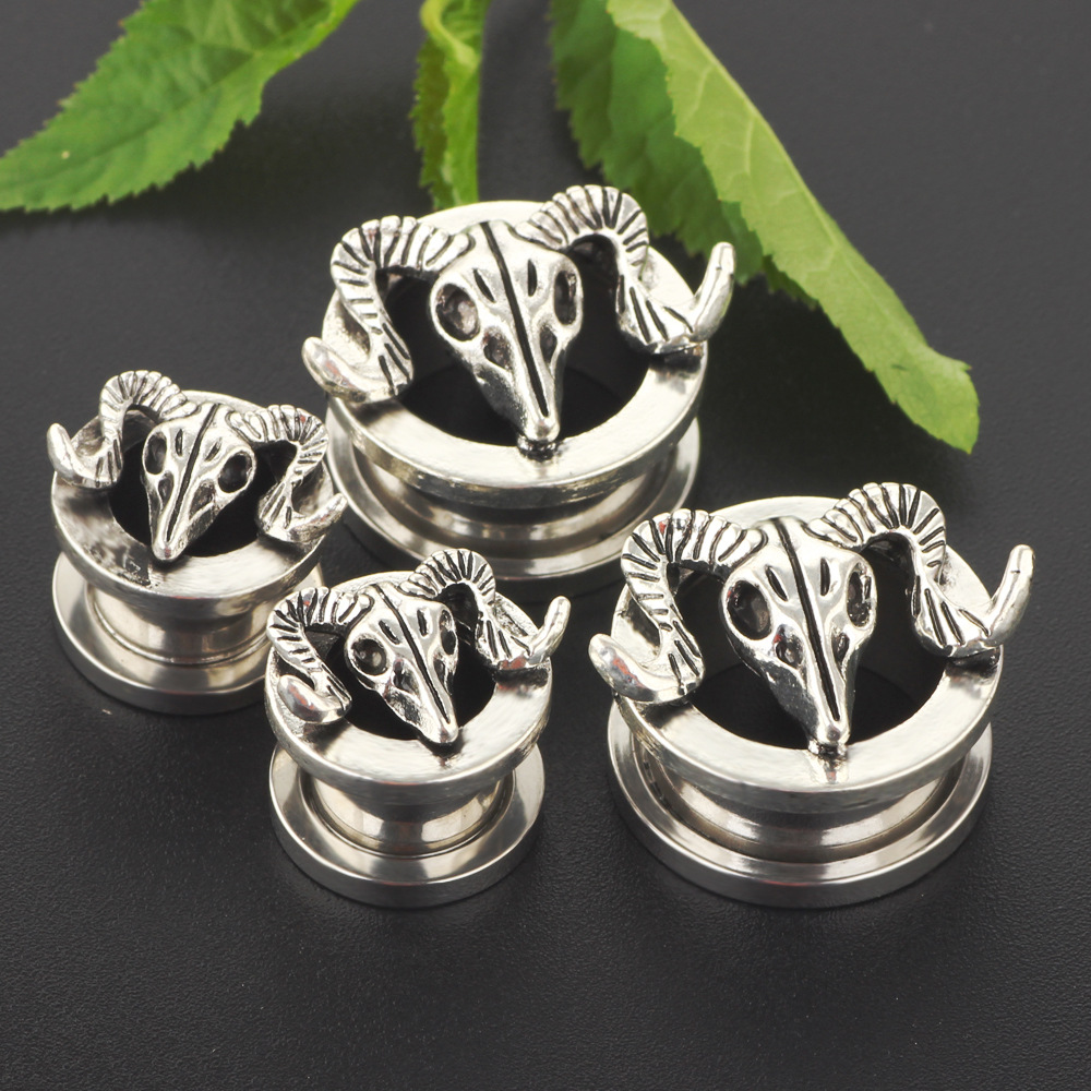 Geometric Ear Tunnels 6mm-16mm Stainless Steel Ear Stretching Piercing Jewelry - Image 3