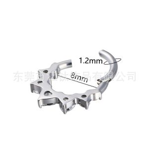 G23 Titanium Nose Ring with Heart Zircon Septum Piercing Jewelry 1.2x10mm Gold