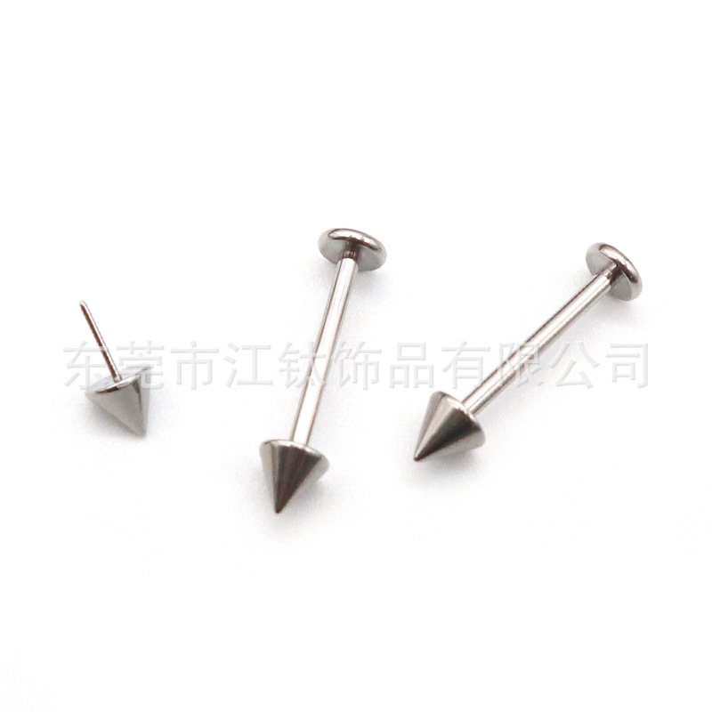 F136 Titanium Pin Sharp Cone Lip Stud Ear Stud G23 Titanium Alloy Body Piercing Jewelry Devil Ear Bone Nail Accessories - Image 2