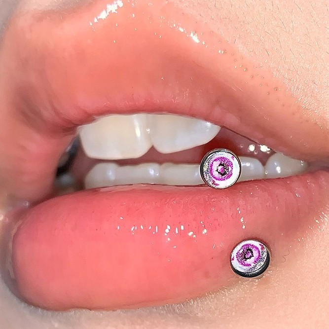 Pink Heart Bubble Lip Ring C Ring Internally Threaded Titanium Steel Oil Dripping Sexy Sweet Cool Style Piercing Jewelry - Image 4
