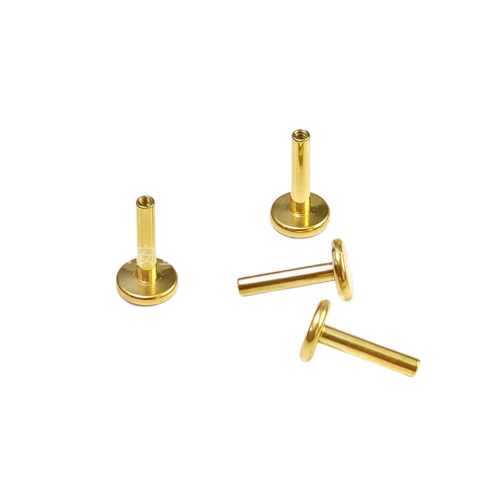 F136 Titanium 18K Gold Plated Internal Thread Labret Stud Flat Bottom Rod Body Piercing Jewelry - Image 5