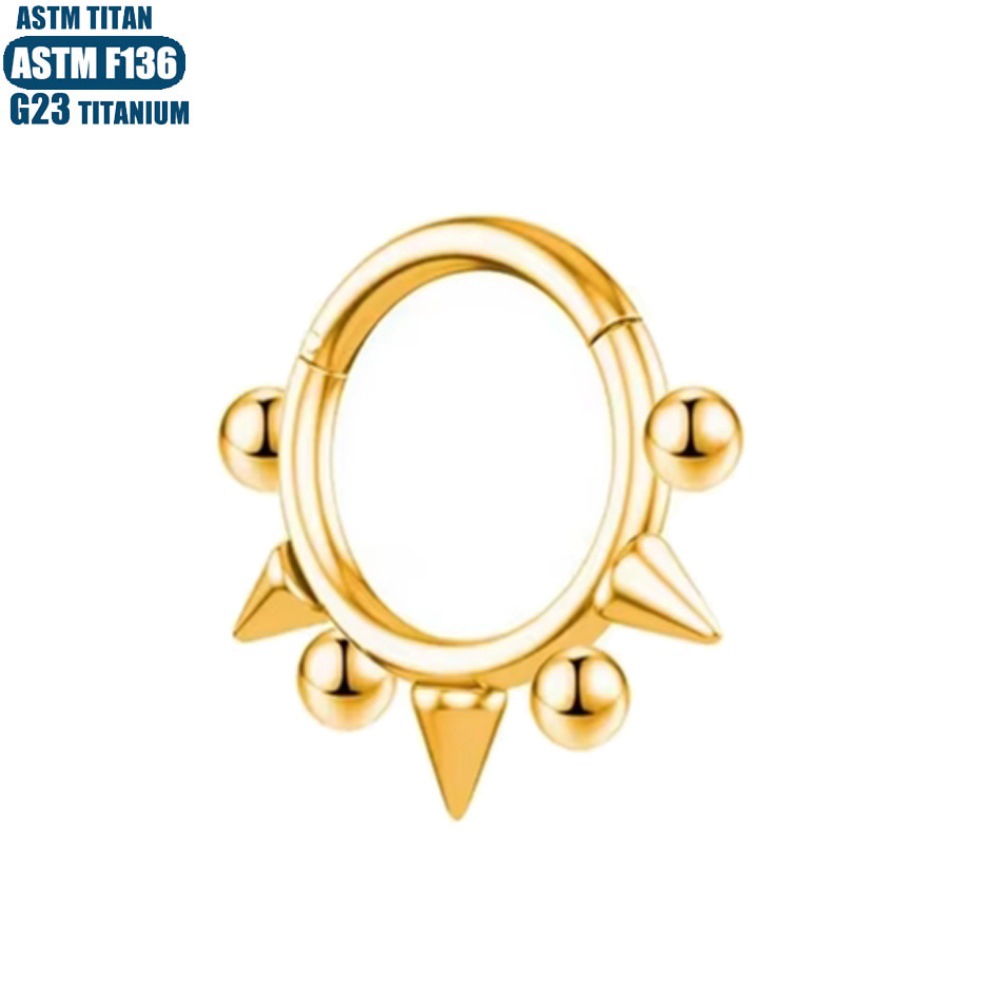 F136 Titanium Alloy Pointed Welding Beads Nose Ring Septum Piercing Jewelry Wholesale Black 1.2x12mm - Image 3