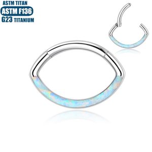 Titanium Alloy Opal Hinge Pierced Earrings Seamless Open Ring Cartilage Ring