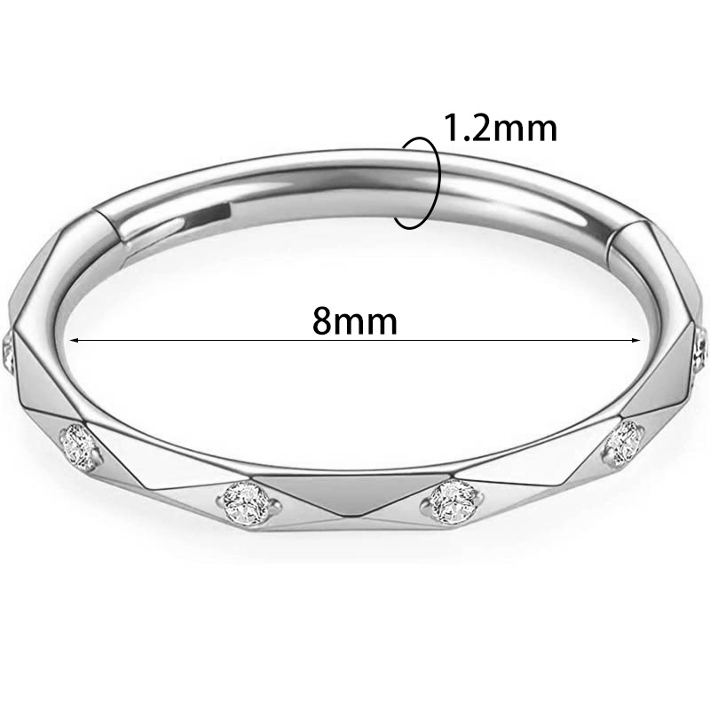 Amazon Hot Sale Universal Stainless Steel Nose Ring with Diamond CZ - Gold 1.2x10mm Nose Accessories Piercing Jewelry - Image 5