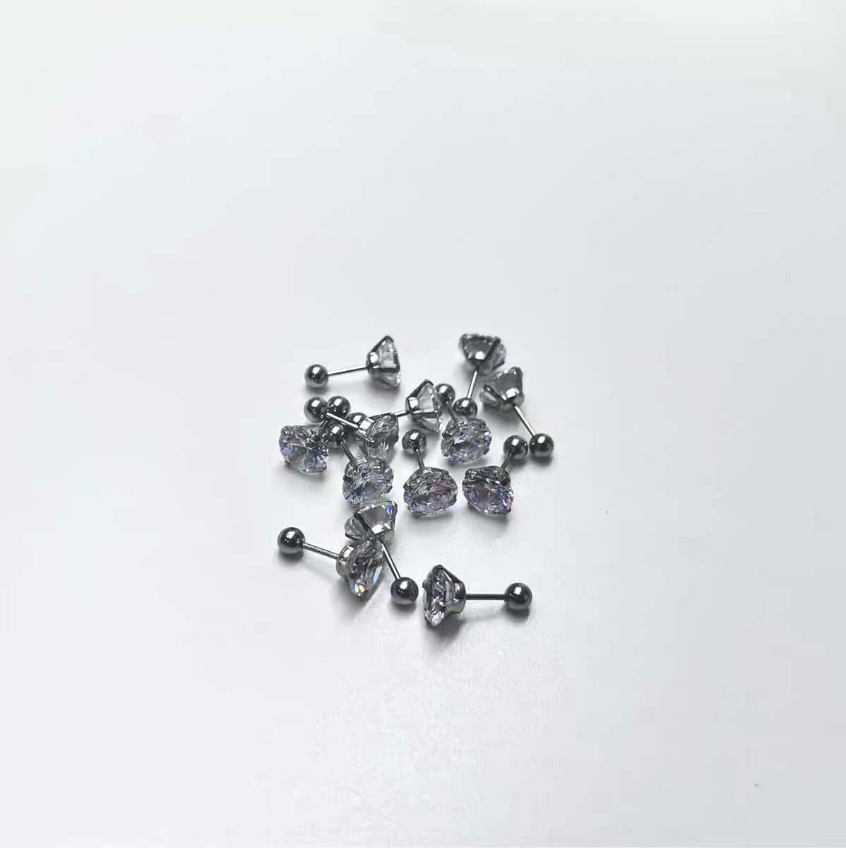 Cold Style Diamond-Encrusted Ear Bone Nails Tragus Earrings 8mm CZ Studs, No Need to Remove When Sleeping, 2022 New Arrival - Image 3