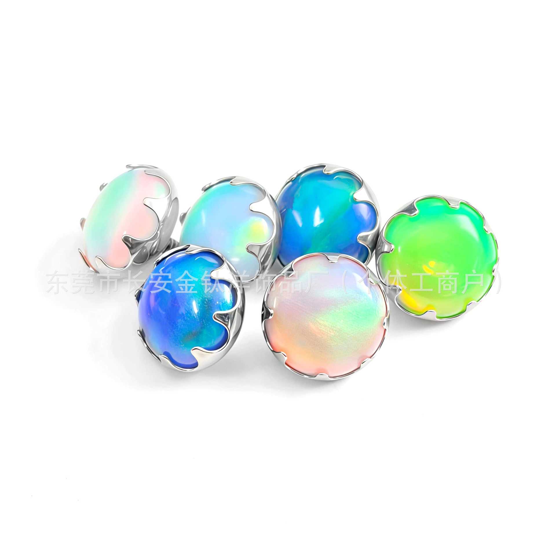 F136 Titanium Serrated Nebula Opal Edge-Studded Tongue Piercing - 5mm G23 Ti Alloy Barbell for Tongue, Ear, Navel - Image 5