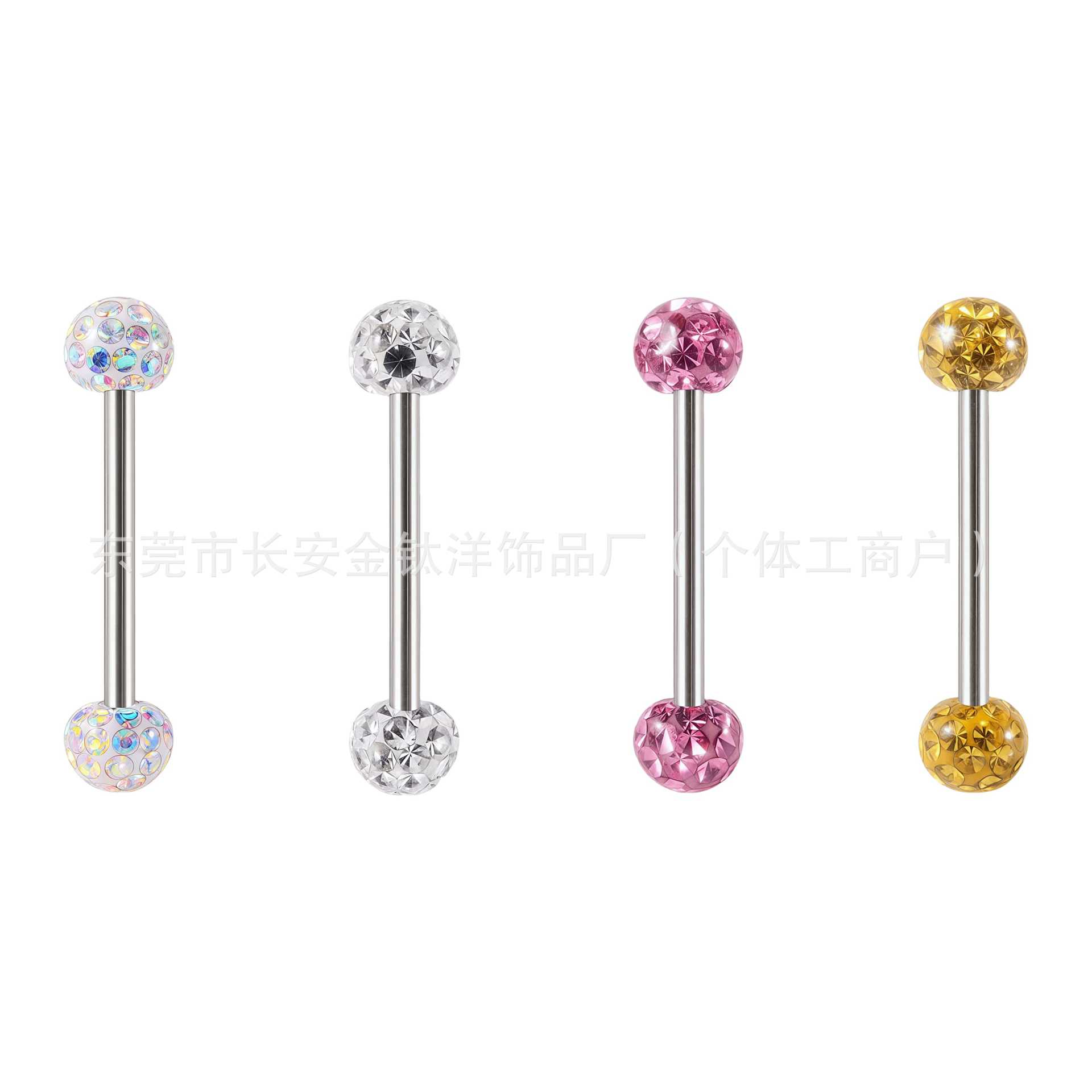 F136 Titanium Shambala Drill Ball Mud Ball Tongue Lip Ear Bone Piercing Jewelry Purple - Image 2