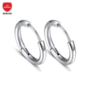 G23 Titanium Round Wire Earring Stud Fine Polished Simple Cartilage Ear Piercing Jewelry