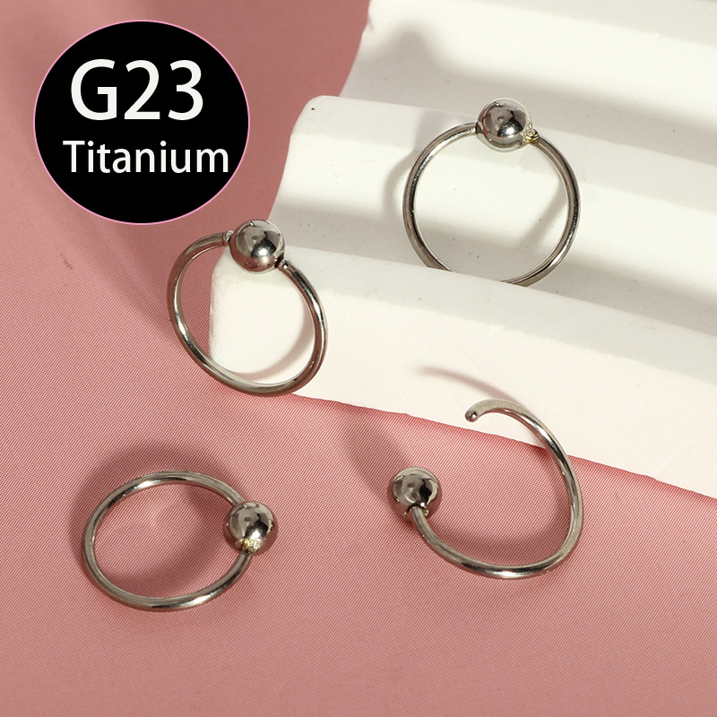 G23 Titanium 20g Nose Ring Clip Ball Ring BCR Multi-Purpose Ring for Nose Ear Piercing - Image 3