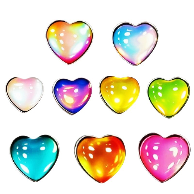 G23 Titanium Heart-Shaped Enamel Resin Ear Studs, Cartilage Piercing Jewelry, Flat Back Earrings - Image 5