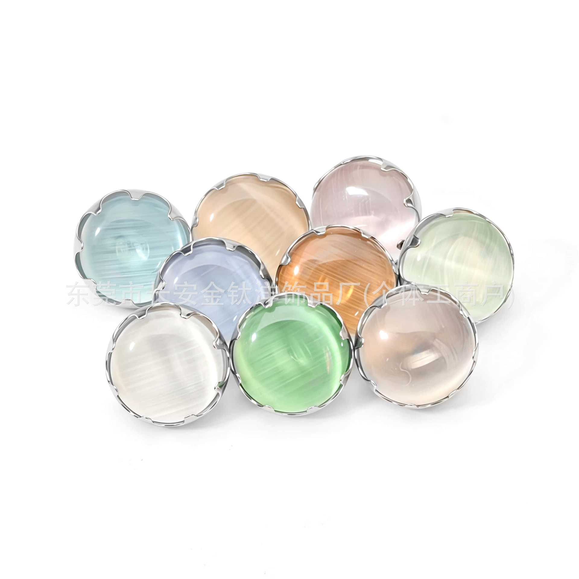 F136 Titanium Serrated Cat's Eye Stone Inlaid Tongue Barbell, Lip Labret, Ear Cartilage, Belly Button Ring - G23 Titanium Body Jewelry - Image 5