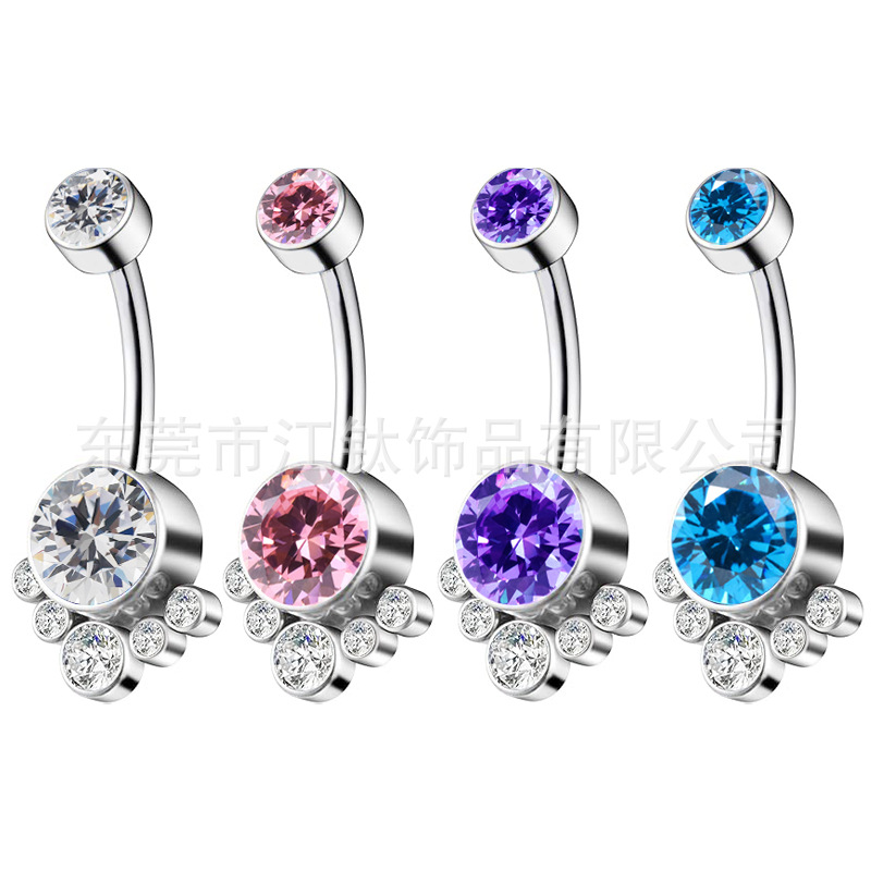 G23 Titanium Cylindrical Zircon Navel Ring - 2024 Summer New Arrival Body Piercing Jewelry - Image 5