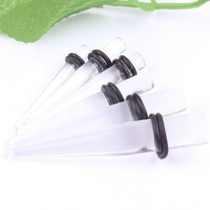 Trendy Acrylic Ear Expander Clear Pointed Cone Ear Stretcher Non-Mainstream Auricle Piercing Jewelry - Image 3