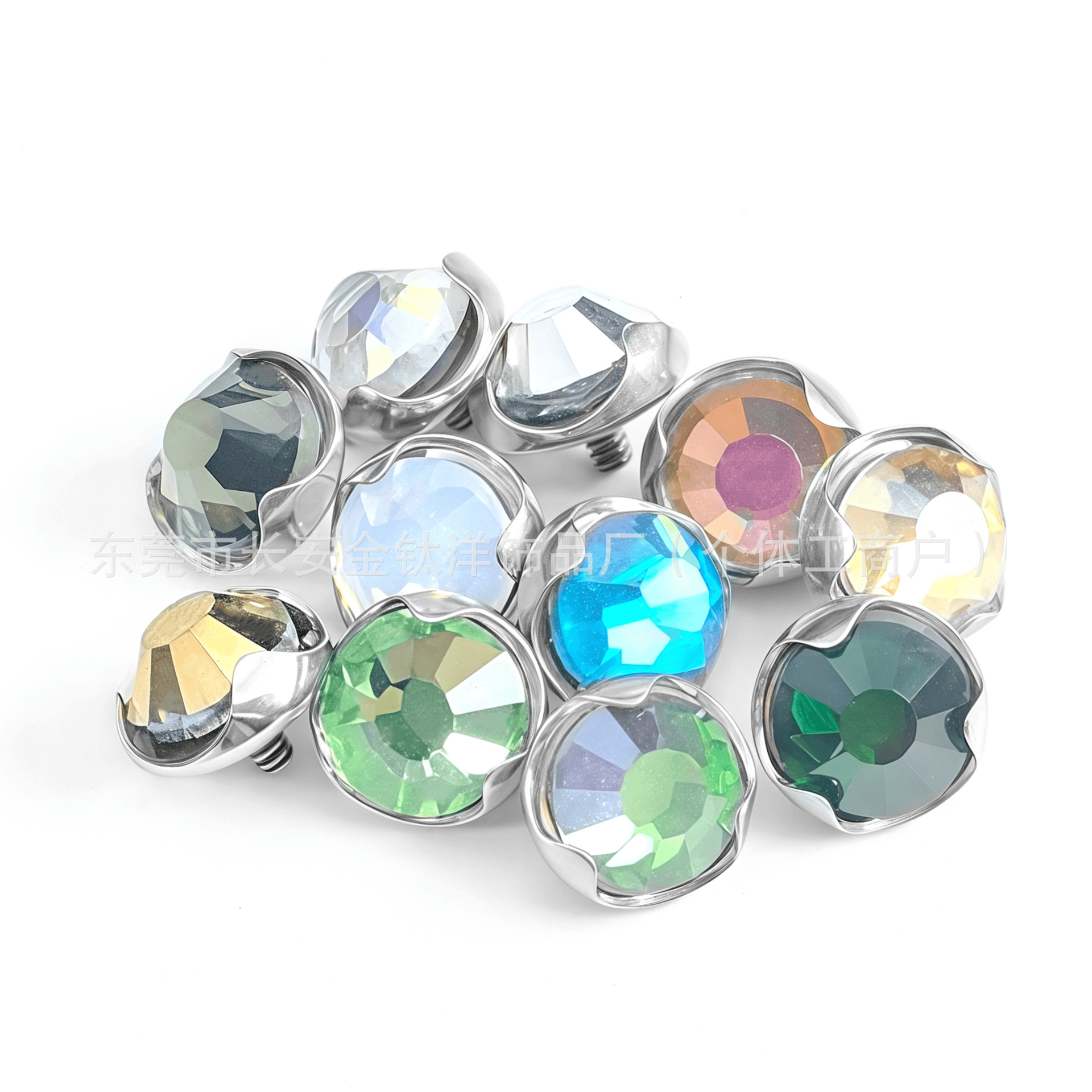 F136 Titanium Wave Edge CZ Embedded Lip Stud Barbell G23 Titanium Piercing Jewelry - Image 5