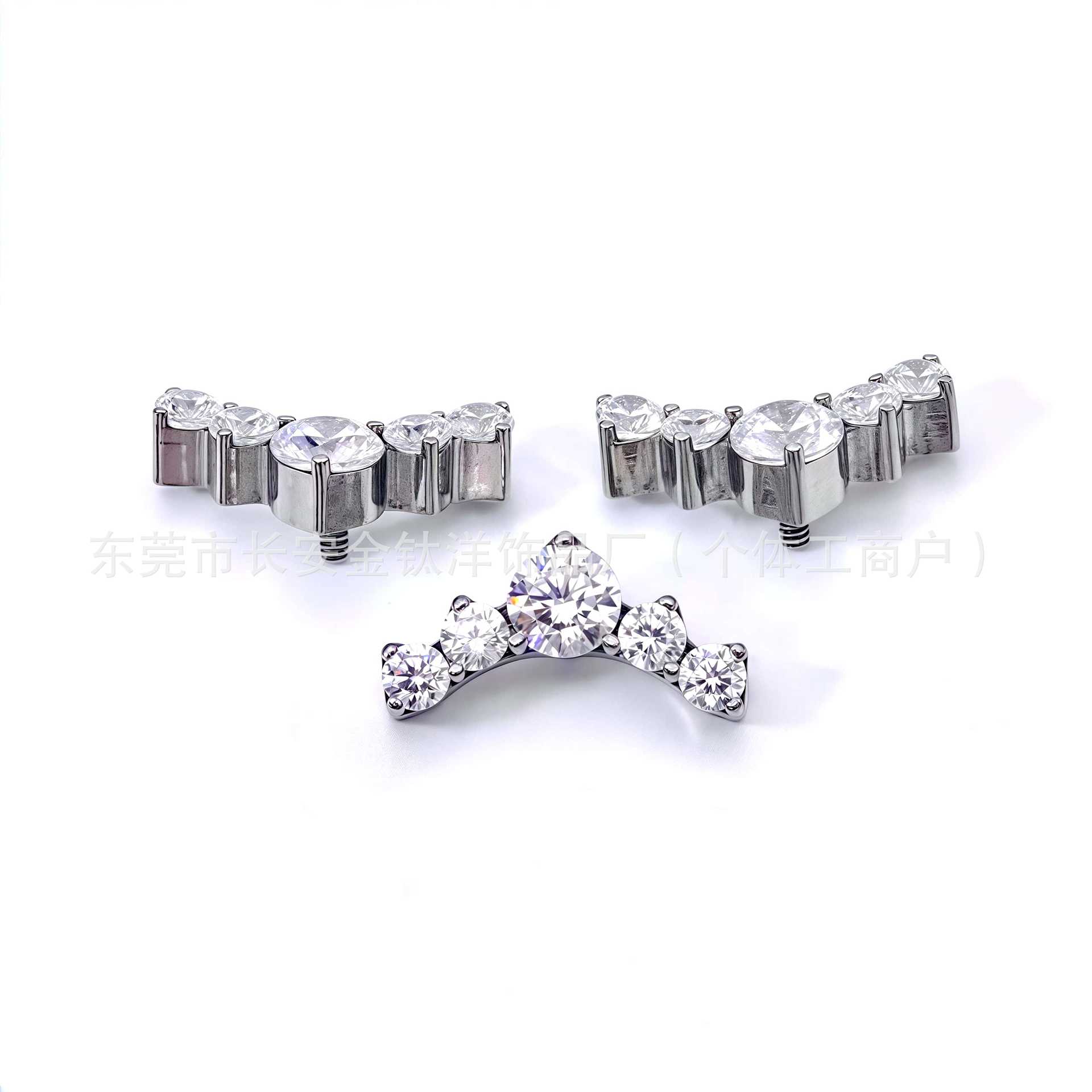 F136 Titanium Internally Threaded Zirconia Stud Earrings, Cartilage Studs, G23 Titanium Body Piercing Jewelry - Image 4