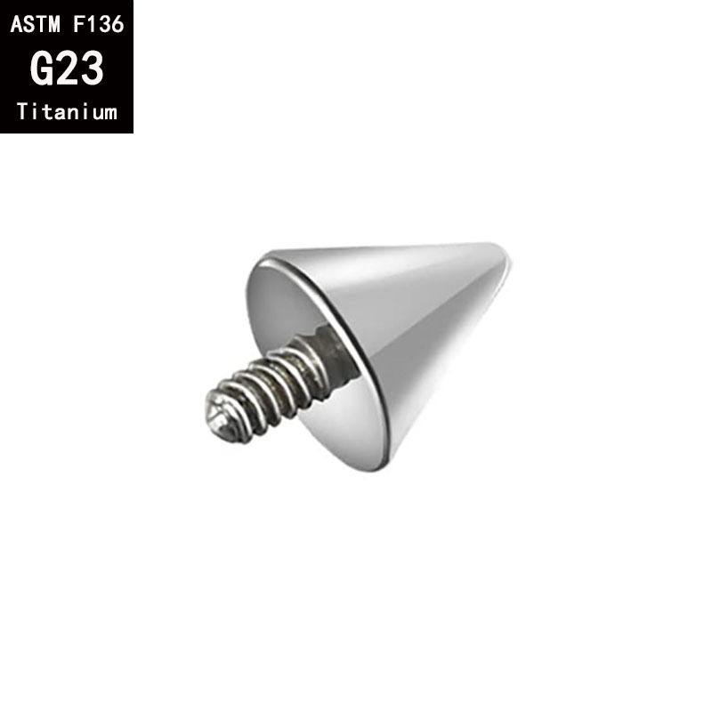 G23 Titanium External Thread Pointed Cone Devil Nail Lip Ear Bone Nail Tiger Tooth Nail Eyebrow Nail - Image 4
