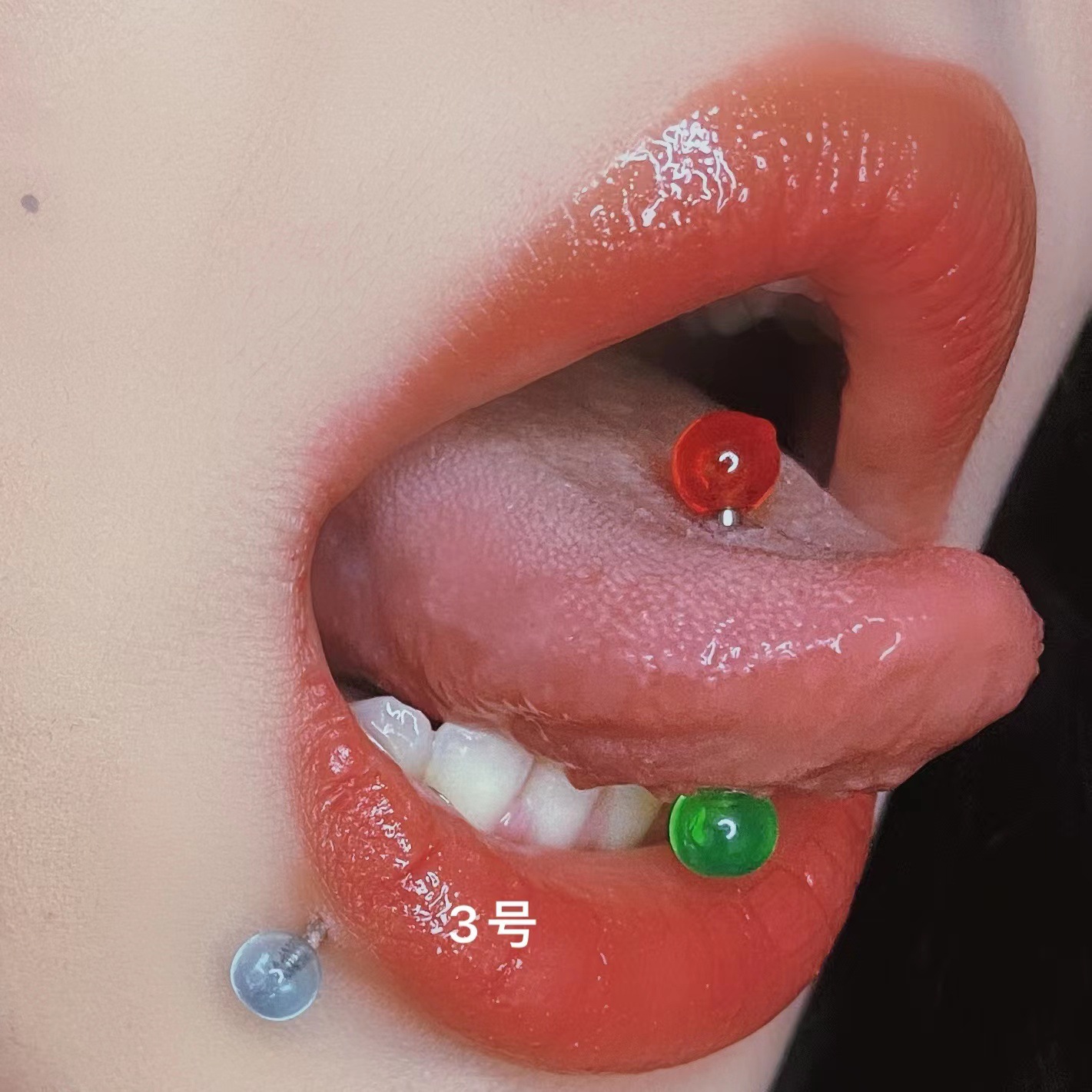 Titanium Steel Acrylic Short Bar Tongue Ring Tongue Piercing Jewelry 14G 12mm - Image 3