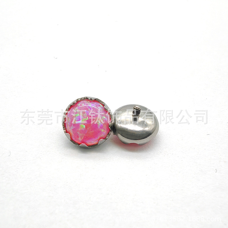 JT612 Flat Back Ear Stud with Thread G23 Titanium Alloy Body Piercing Earring - Image 4