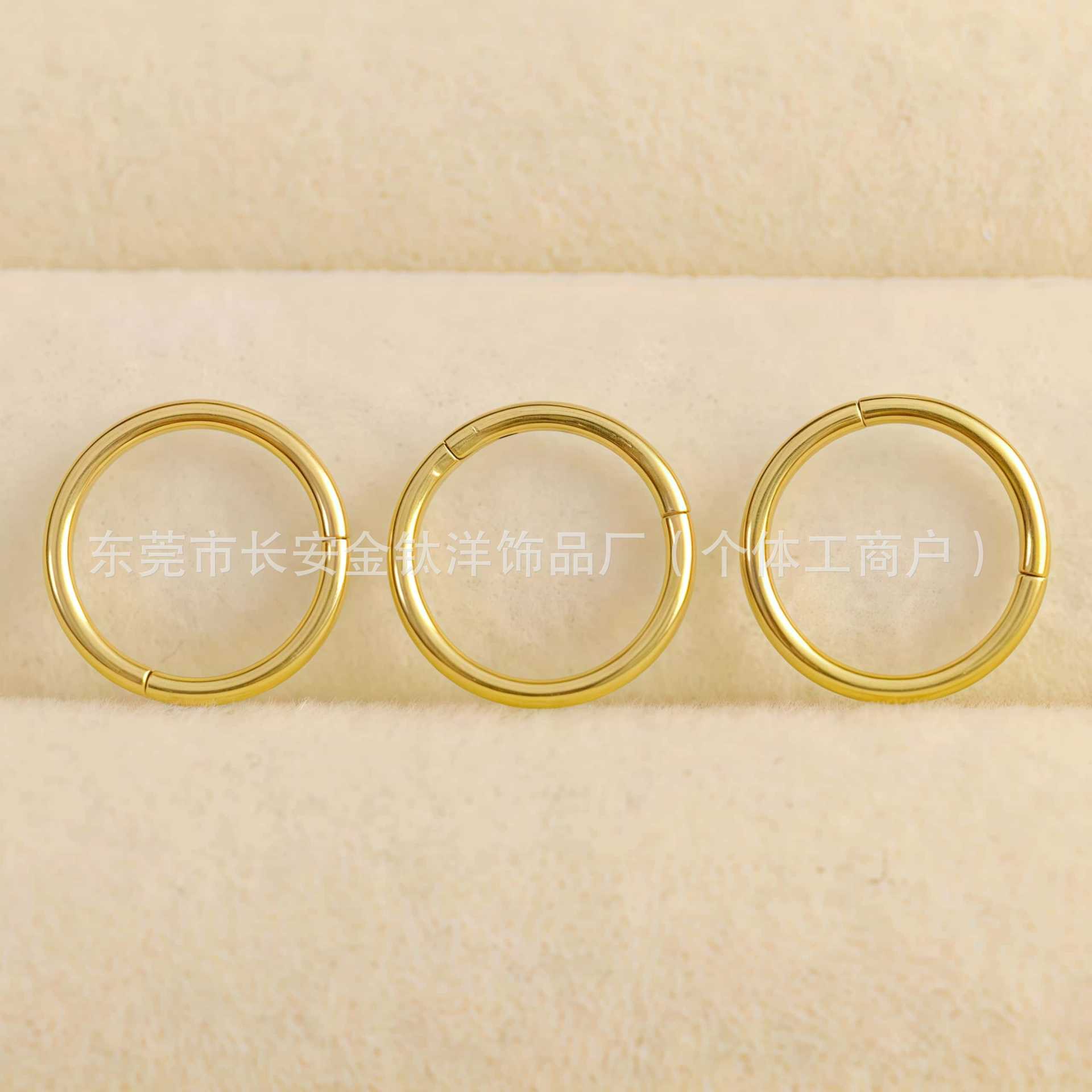 F136 Titanium 18K Gold-Plated Seamless Nose Ring Closed Hoop for Cartilage Lip Ear Piercing Jewelry - Image 4