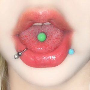 Hot Girl Acrylic Tongue Ring Niche Ins Tongue Piercing Jewelry 12mm Bar Length Stainless Steel Wholesale