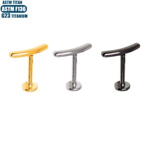 F136 Titanium Alloy Smiley Face Lip Ring 16G Internally Threaded Lip Hoop Cartilage Earring Black