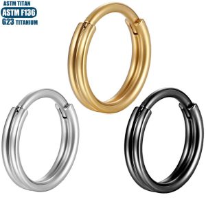 F136 Titanium Alloy Double Layer Nose Ring Tragus Piercing Earring Septum Ring Seamless Hoop Body Piercing Jewelry Fashion