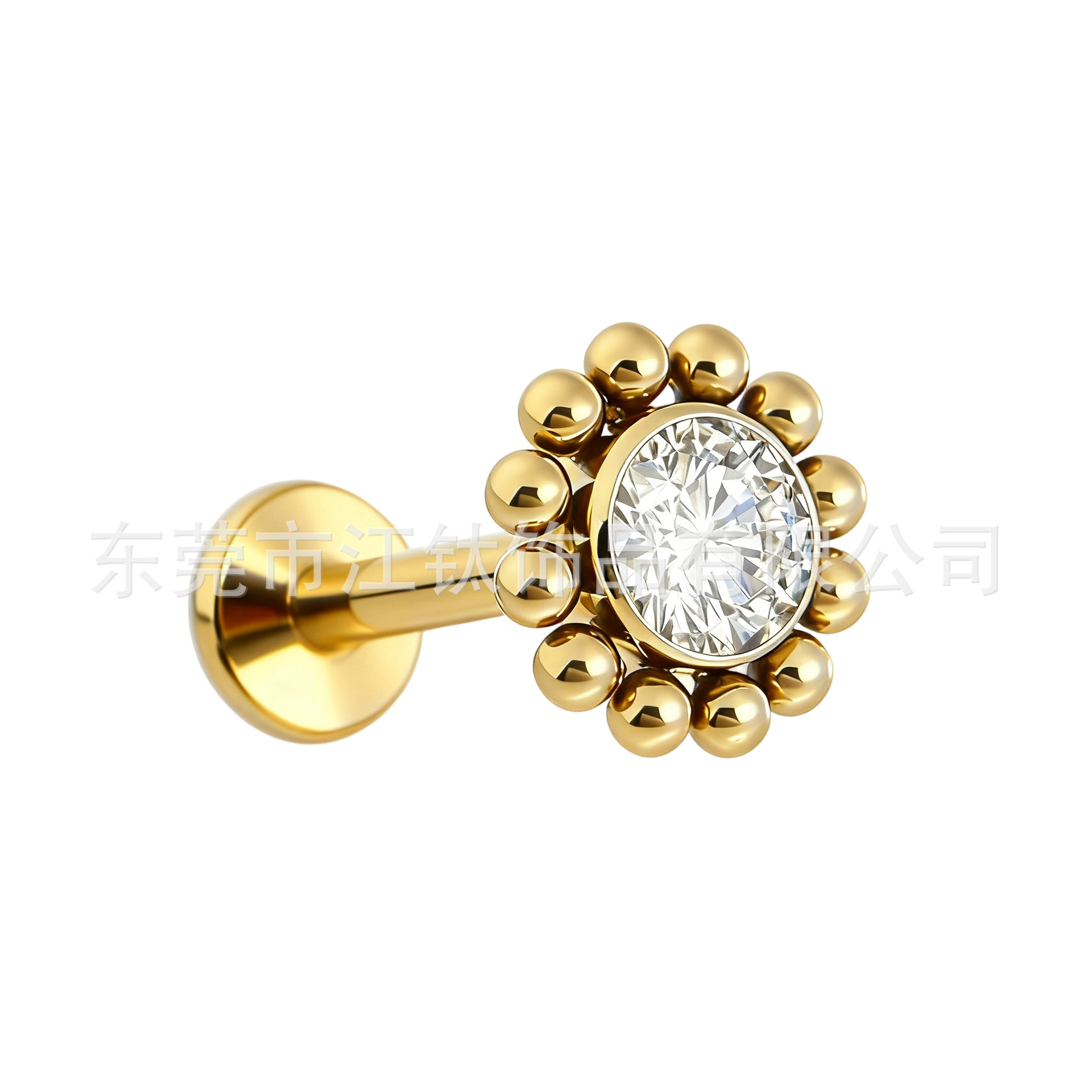 G23 Titanium Alloy Ear Cartilage Stud with Round Zircon, ASTM F136 - Body Piercing Earring - Image 5