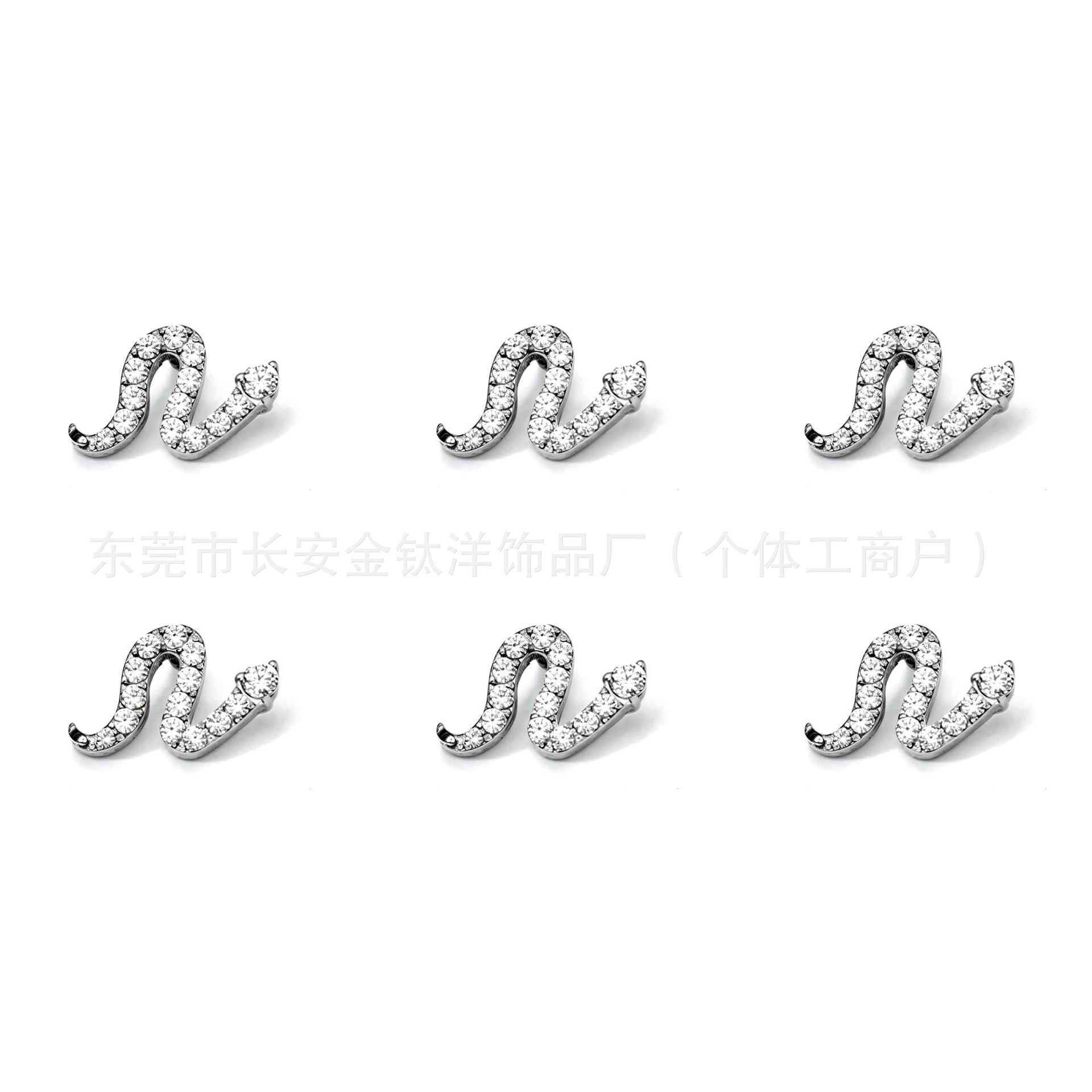 F136 Titanium Internal Thread Snake-Shaped Zircon Ear Studs Cochlear Studs G23 Titanium Alloy Body Piercing Ear Bone Jewelry - Image 2