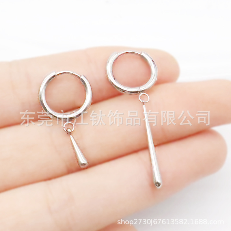 G23 Titanium Earring Pendant Water Drop Earrings Body Piercing Jewelry Cartilage Coil - Image 4