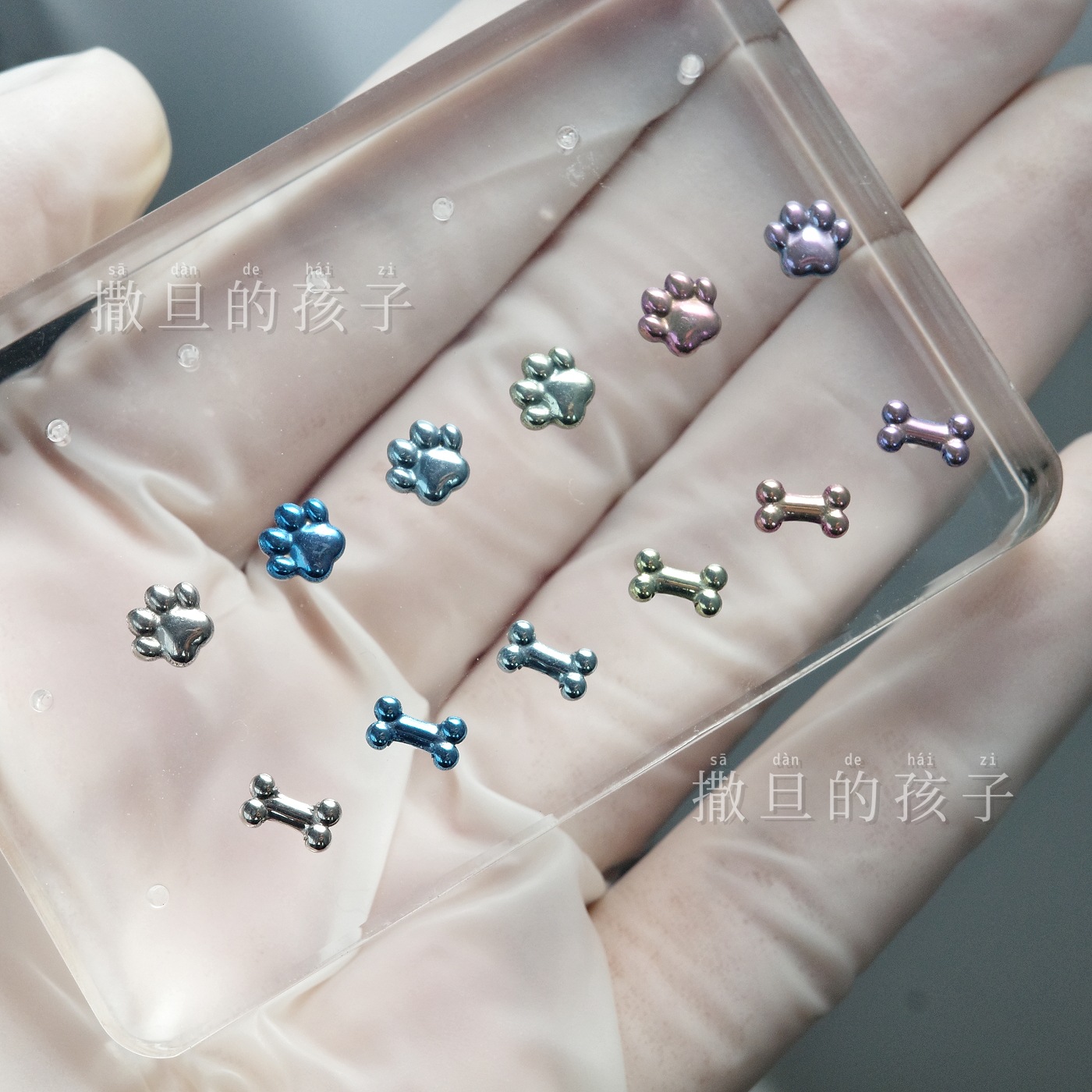 Titanium Alloy Lip Stud with Small Claw and Bone Design - Cute Girly Style Internal Thread Labret Stud - Image 3